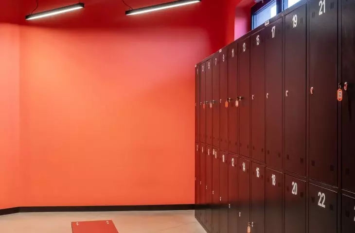 Interior of the women's locker room