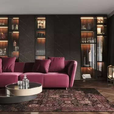 Dark colors dominate the interior in Dark Elegance style
