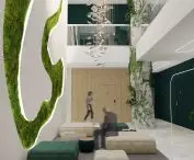 Relaxation area with author's wall design