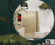 The main color theme is bottle green 