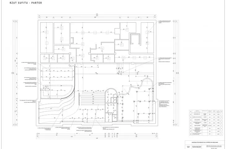 Project of a resort in Jastrzębie-Zdrój, first floor ceiling plan