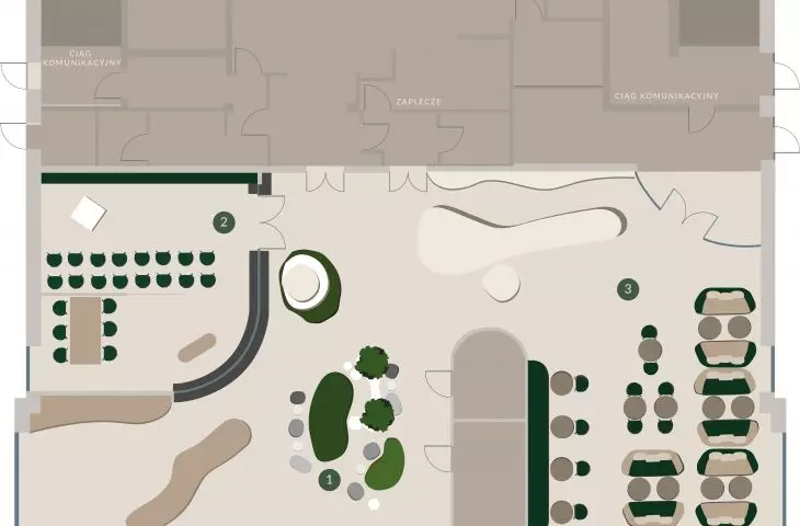 Project of a resort in Jastrzębie-Zdrój, first floor plan