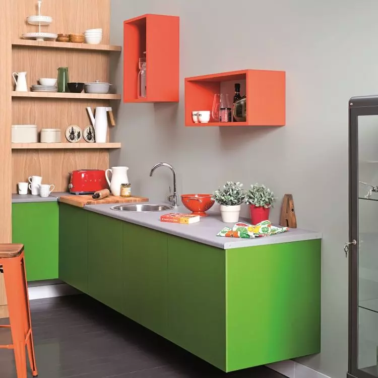A piece in a vibrant color will bring energy to the kitchen
