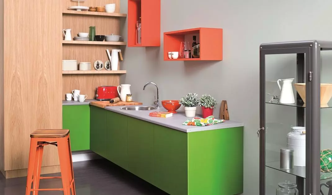 A piece in a vibrant color will bring energy to the kitchen