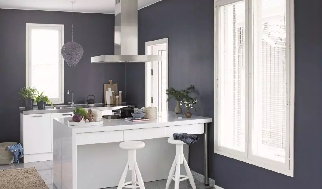 Renovated walls in the kitchen