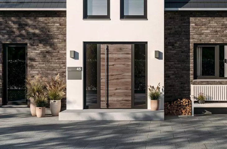 ThermoSafe aluminum door, pattern 860 with Decoral surface 