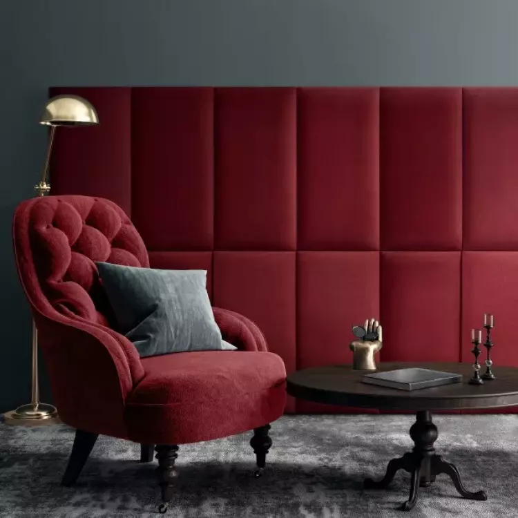 Maroon wall panels