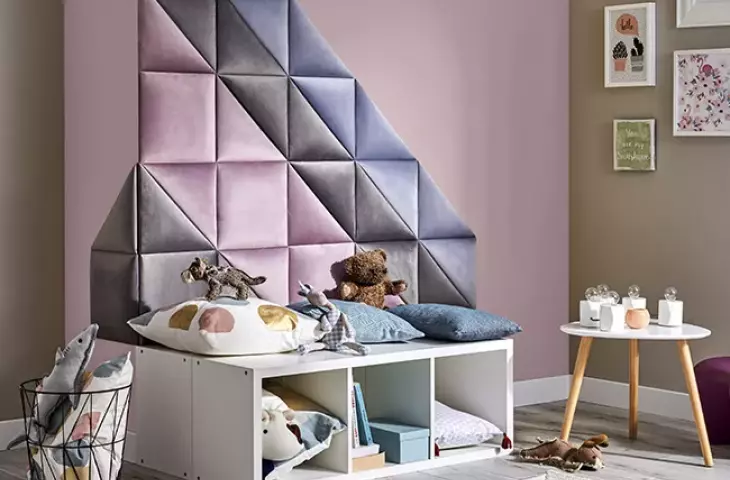 Upholstered panels in the children's room