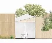 South elevation of residential unit, type A