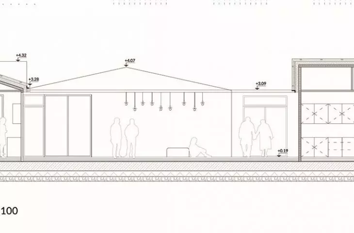 Cross-section of residential units, type A