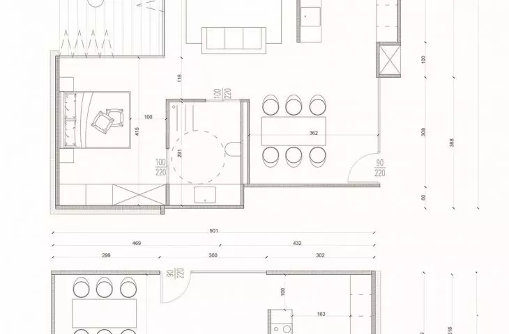 Plans of apartment variants, type A