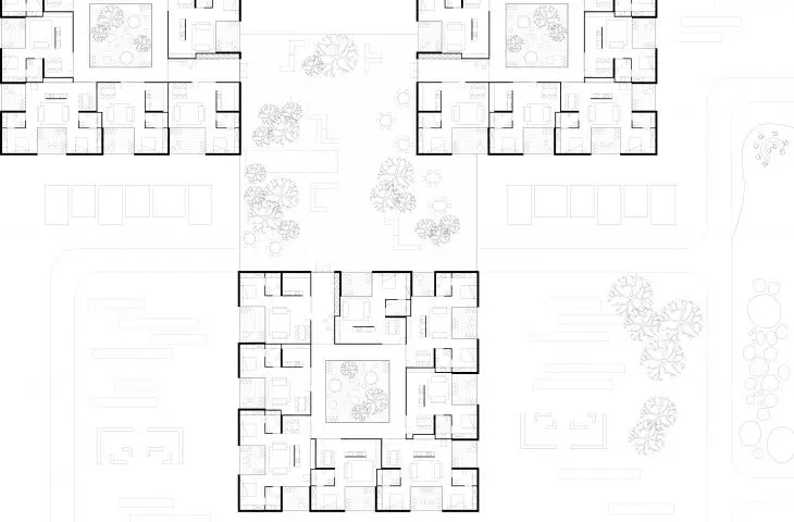 Plan of the residential unit complex, type A