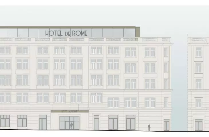 Hotel de Rome, Poznań, elewacja wschodnia po przebudowie, proj. Front Architects