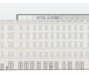 Hotel de Rome, Poznań, elewacja północna po przebudowie, proj. Front Architects