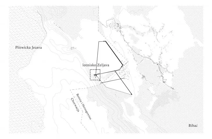 Location of the project at Željava airport