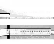 Level -1 plan and longitudinal section