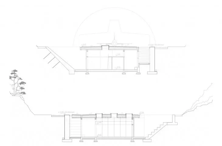 Cross sections of the shelter