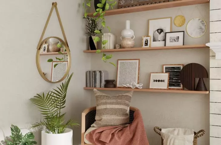 A hanging shelf is a great way to increase storage space