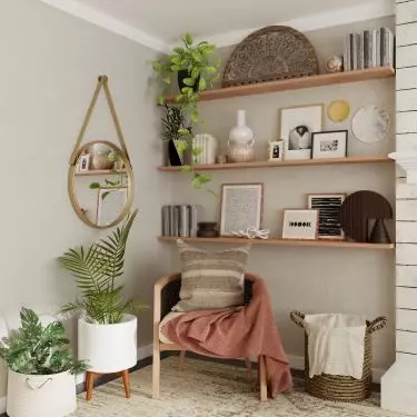 A hanging shelf is a great way to increase storage space