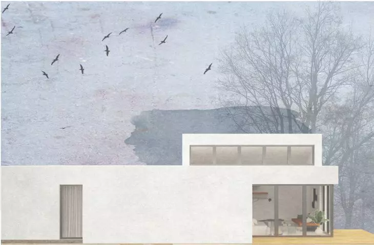 The house is made of prefabricated elements
