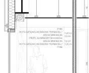 Projekt budynku mieszkalno-usługowego, przekrój, detal