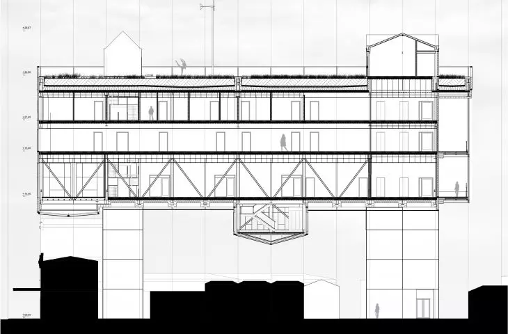 Design of residential and commercial building, cross-section
