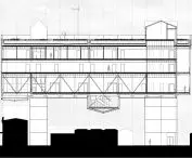 Projekt budynku mieszkalno-usługowego, przekrój