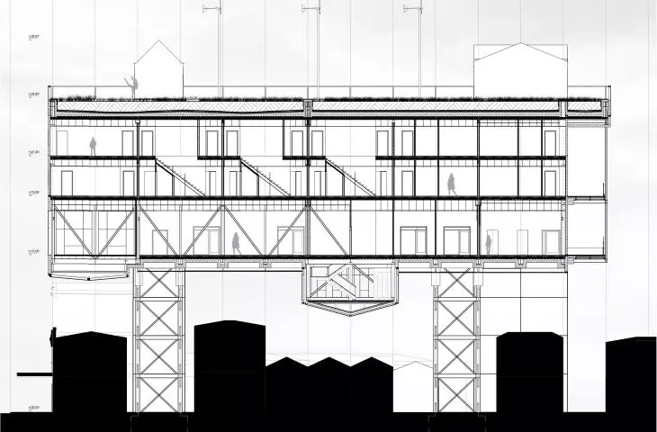 Design of residential and commercial building, cross-section 