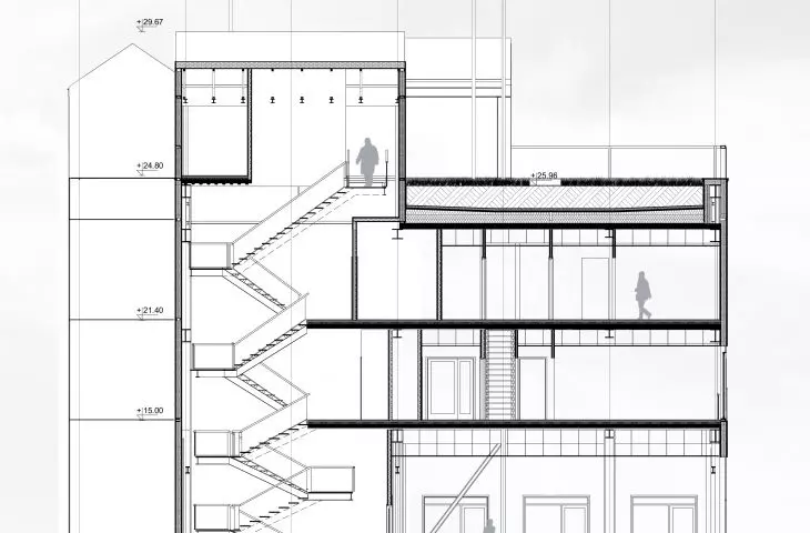 Design of residential and commercial building, cross-section