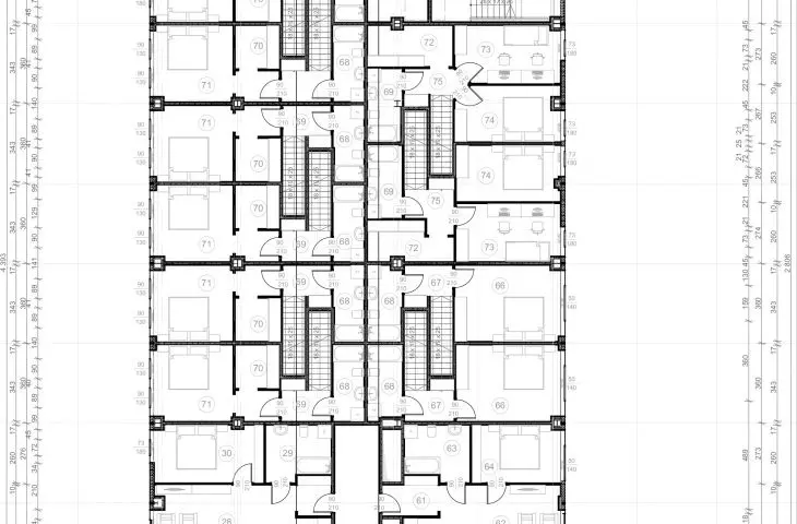 Design of residential and commercial building, level 4 plan