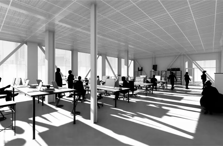 Interior of open space office