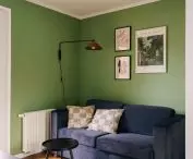 Green wall in the guest room