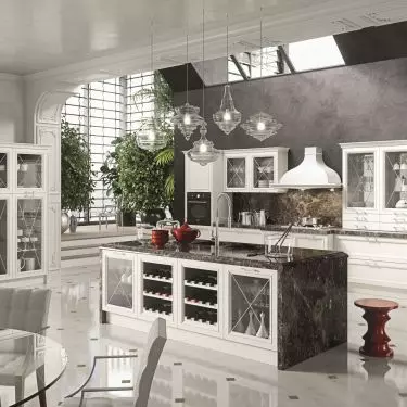 Kitchen in black and white