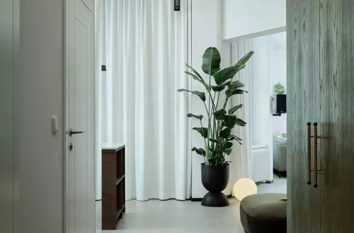 view from the hallway of a section of the kitchen (left)
