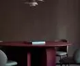the wall is covered with graphic wallpaper 