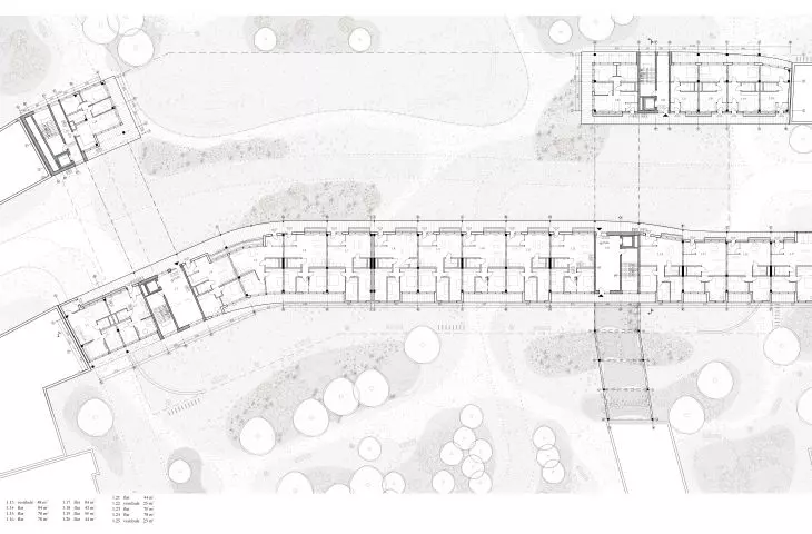 Floor plan of the designed buildings