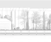 The elevation of the designed building