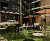 Outdoor garden with limousine Warsaw
