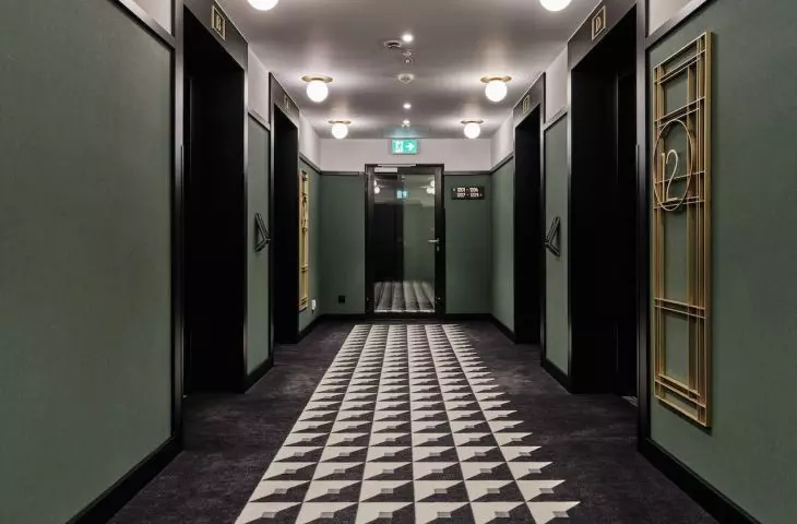 Corridor of the twelfth floor of the hotel