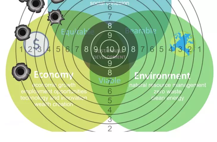 Expected low achievement of sustainable development goals in the absence of sustainability guidance