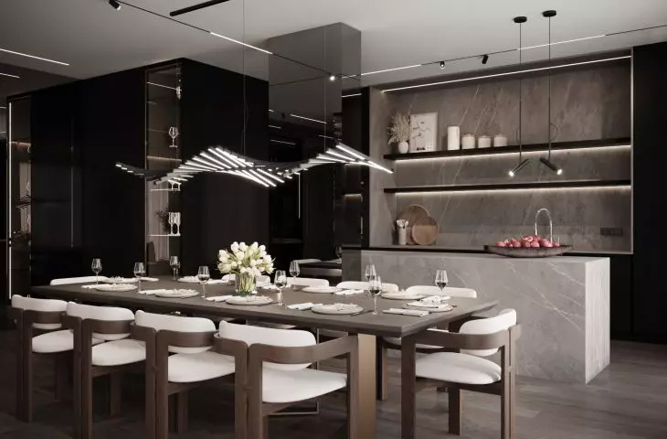 Kitchen with dining area