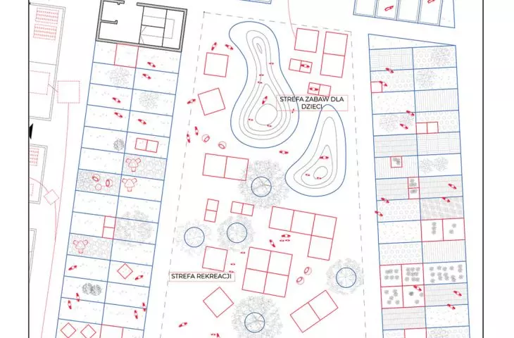 site plan; plaza, upper part