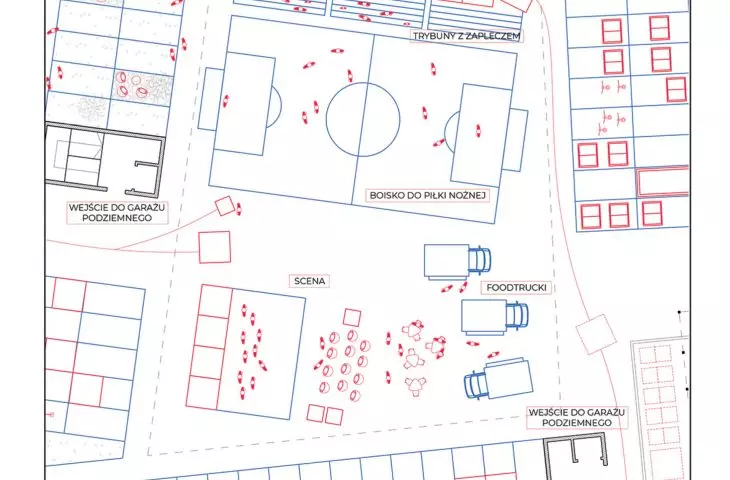 site plan; plaza, lower part
