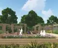 Pergolas and openwork elements create a favorable environment for tranquility