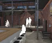 The author focused on the raw atmosphere of the interiors - he left the former boilers and steel stairs