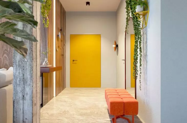 Yellow doors were the basis of the arrangement