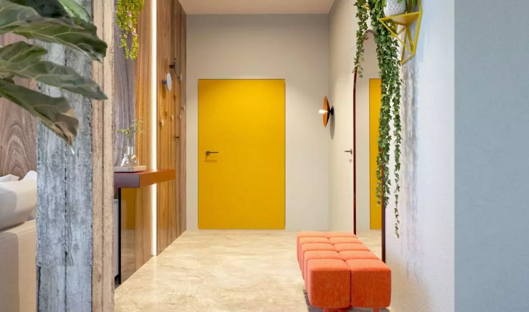 Yellow doors were the basis of the arrangement