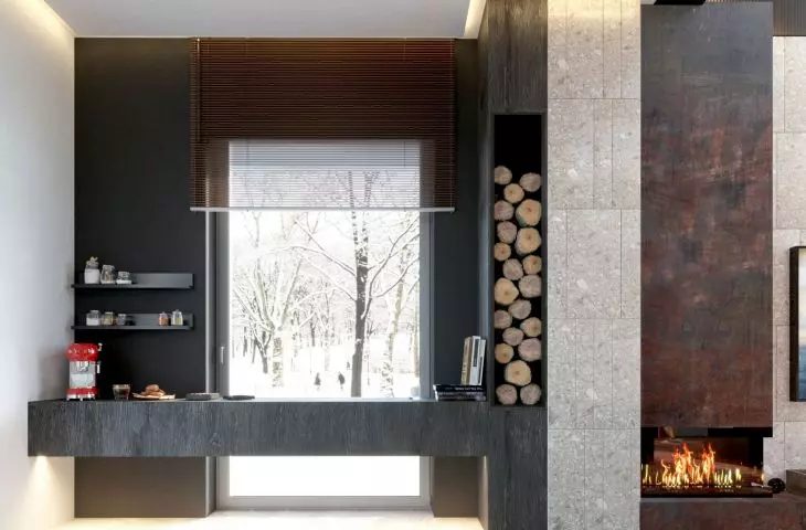 By the dining room, it was possible to create a coffee corner
