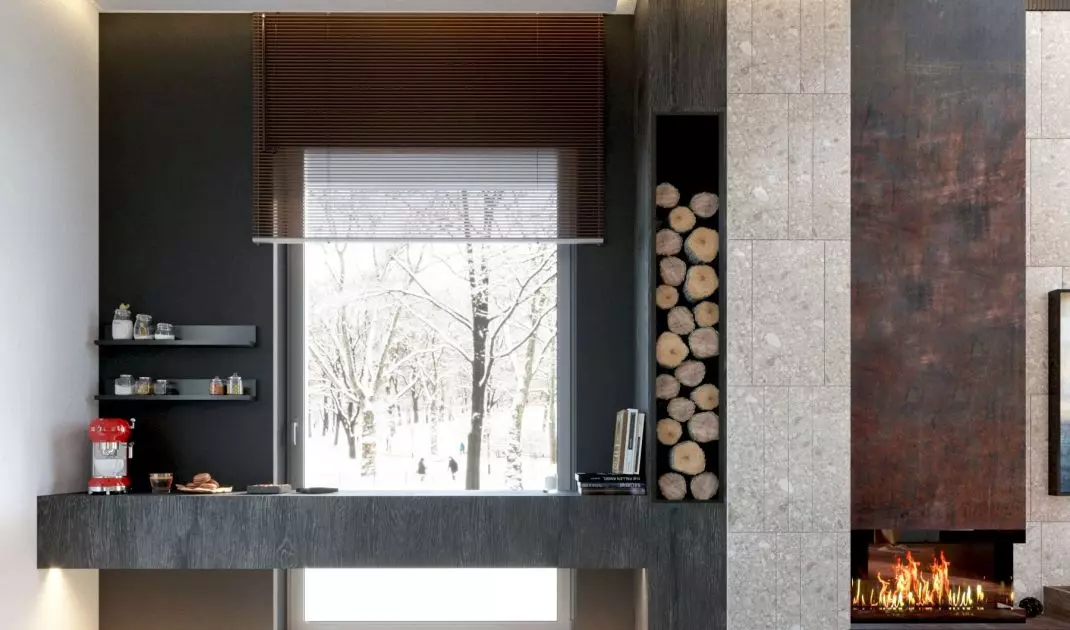 By the dining room, it was possible to create a coffee corner