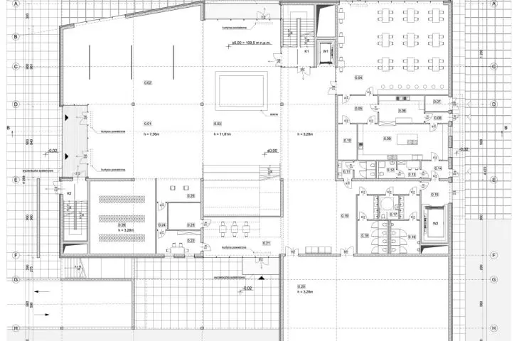 Plan of level 0 of the Dialogue Center